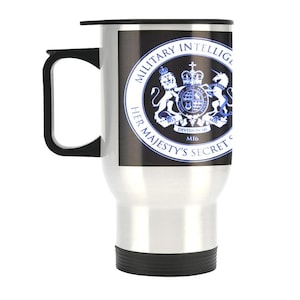 MI6 James Bond Travel Mug: Stainless Steel 14oz, 007 Fan Gift