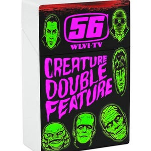 CREATURE FEATURES Movies Plastic Box | Secret Stash Case | WLVI Television Monster Films 70s