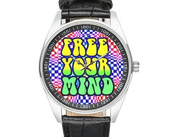 FREE YOUR MIND 60s Retro Style Watch | Expand Your Consciousness With This Sixties Message