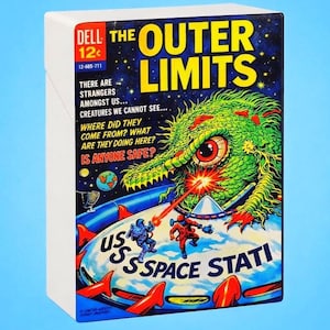 Outer Limits Sci-Fi Comic Stash Box | 1960s Vintage Space Storage Case