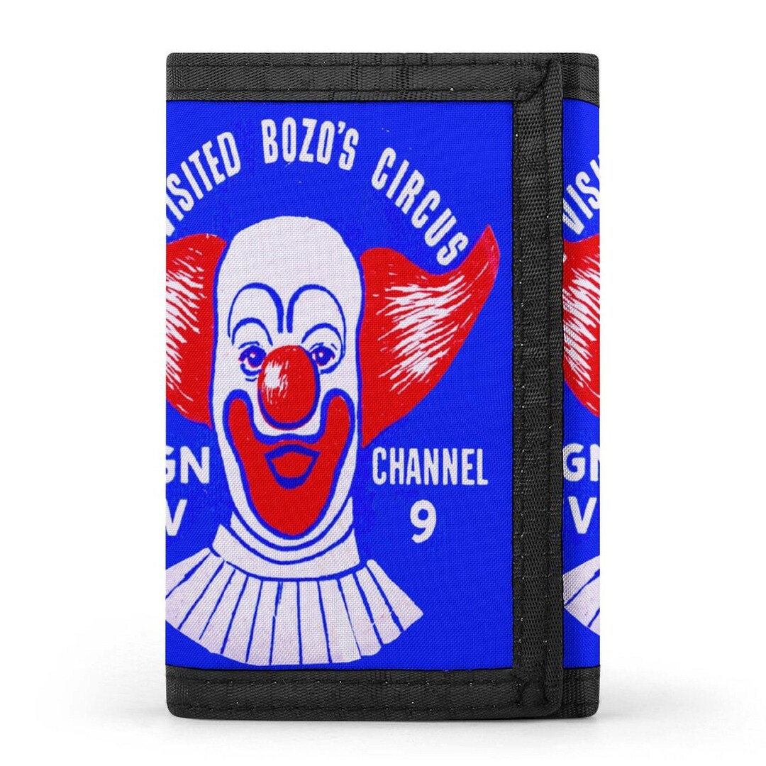Bozo the Clown Wallet: 60s Style Tri-Fold with Key Ring