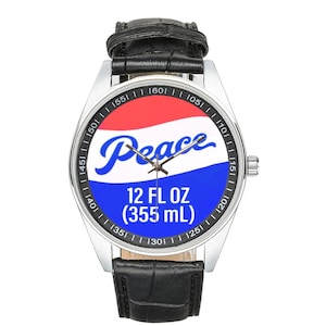 peace, love, coke, coca cola, soda cans, jewelry, unique watches