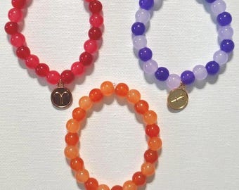 Bracelets signe du zodiaque élément feu