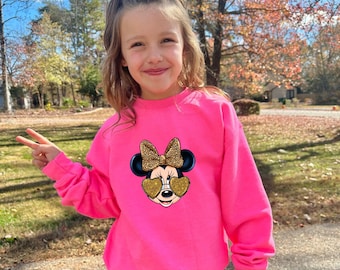 Minnie Sunglasses Sweatshirt, Mickey Sweatshirt, Minnie Sweatshirt, Disney Sweatshirt, Disney Sweatshirt, Minnie Tee, Sweatshirt, Hoodie