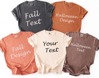 Halloween and Fall Group Comfort Colors, Fall Group Shirt, Halloween Group Tee, Your Fall text and Halloween design, Your Design or text