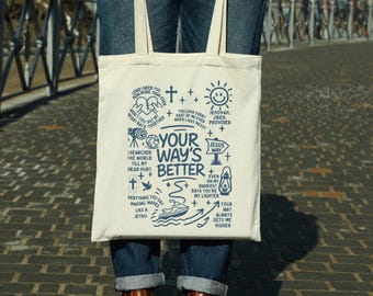 Your Way Is Better 16:9 tote bag, Gifts for friends and family, Christian bag, Holiday tote bag, Faith bag, everything's good bag, Jesus bag