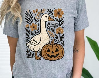 Goose Halloween fall Shirt, Halloween Silly Goose floral boho, Halloween Goose Tee, Funny goose Halloween Shirt, fall Tee, Halloween Shirt