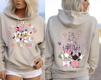 Disney Minnie Daisy Summer Sweater, Girls Just Wanna Have Sun, Disney Besties Hoodie, Disneyworld Sweater, Disney Summer Hoodie