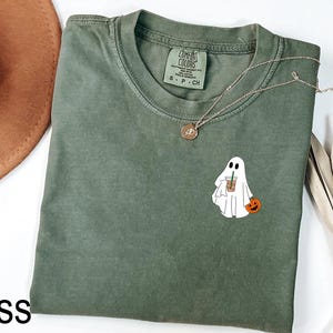 Сute Ghost Coffee Shirt, Сute Little Ghost Iced Coffee t-shirt, Boo Ghost Shirt, Ghost Coffee Shirt, Halloween Coffee Lovers