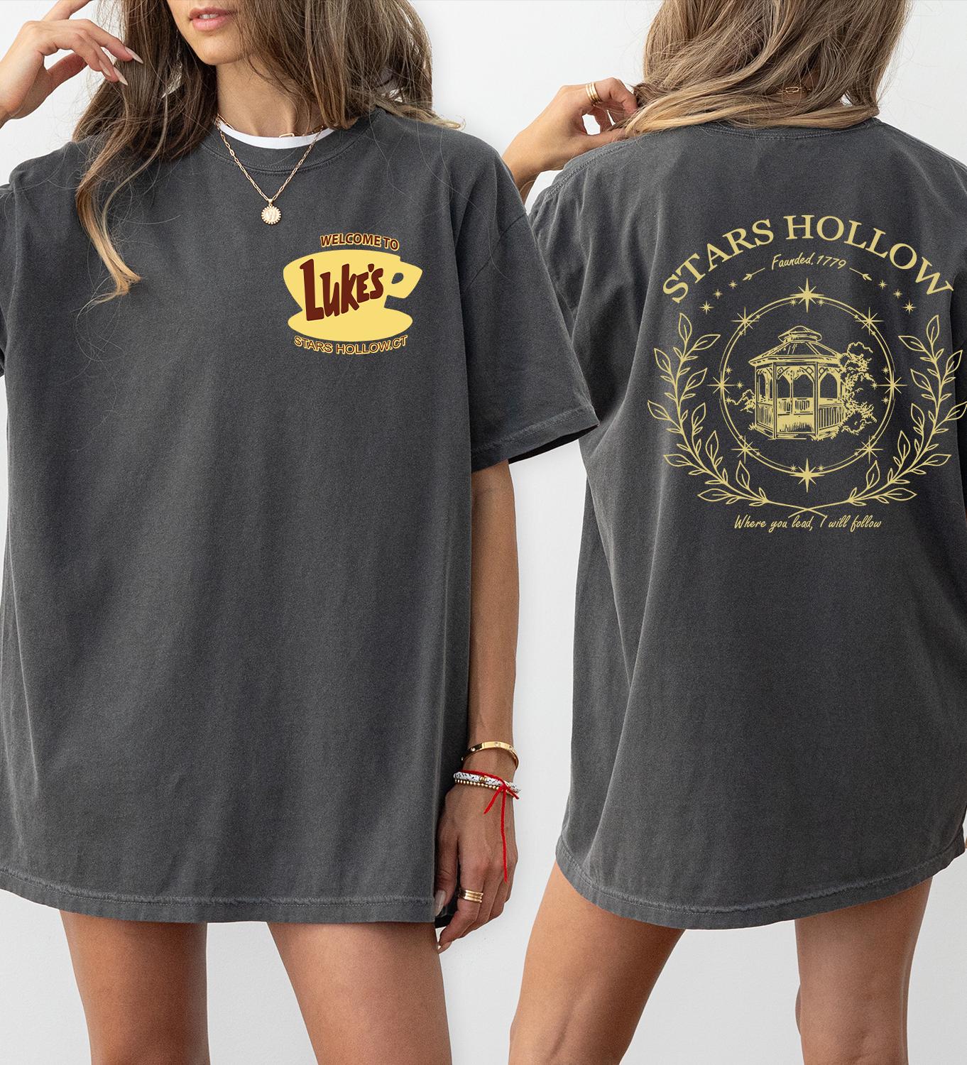 Stars Hollow Shirt, Stars Hollow Tee, Back and Front Design Stars Hollow, Lukes Diner Shirt, Comfort colors