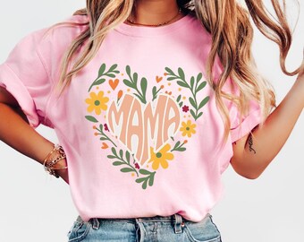 Mama flower shirt, Mother Day gift, Mama fall shirt, Gift for mom, gift for girl shirt, Fall shirt, Autumn Shirt, Flower Shirt