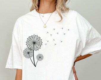 Dandelion Shirt, Comfort color, Inspirational Windflower T-shirt, Cute Dandelion Outfit, Motivational Birthday Tee, Happy Mother's Day Gifts