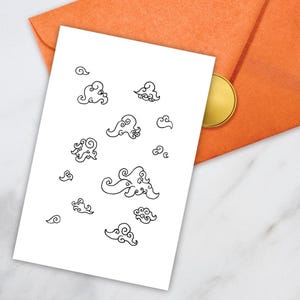 Head In The Clouds Mini Print, Line Art, Black and White Print, Fine Art Print, Nature Inspired Art, Clouds Art, Sky Art