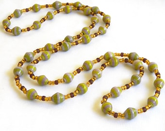 Paper Bead Jewelry - Fair Trade - Long Necklace - #581