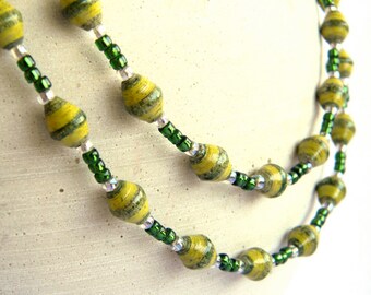 Fair Trade Paper Bead Jewelry - Long Necklace - #150