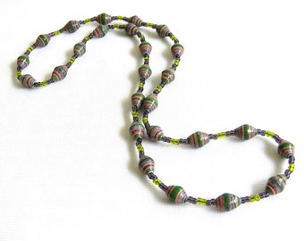 Paper Bead Jewelry - Fair Trade - Necklace - #CGM810