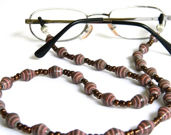 Fair Trade Paper Bead Jewelry - Eyeglass Holder Leash Chain - #713