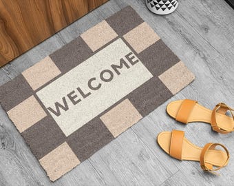 Welcome Coir Doormat, Non-Slip Entryway Mat (16" x 24")