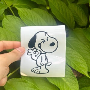 Winking Snoopy decal, Snoopy decal for cars and laptops