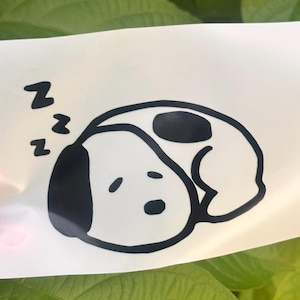 BABY SNOOPY NAPPING decal, Snoopy decal for cars and laptops