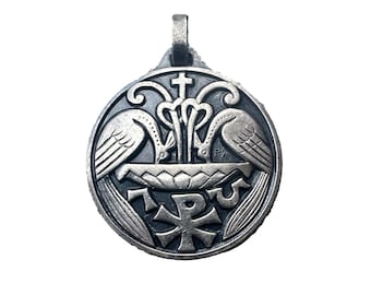 Art Deco Silvered Bronze Wedding Medal Pendant, Fernand PY