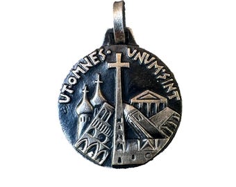 Rare French Art Deco Bronze Medal – “Omnes Unum Sint” – Gothic, Orthodox & Roman Churches