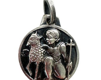 Fernand PY Saint John the Baptist Silver-Plated Art Deco Pendant