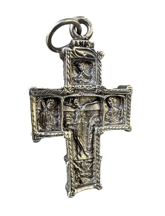 Antique Solid Silver Double-Sided Cross – Crucifi… - image 7