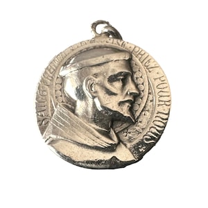 Antique Silver Medal of Saint Francis of Assisi – Signed Tricard – April 12, 1927