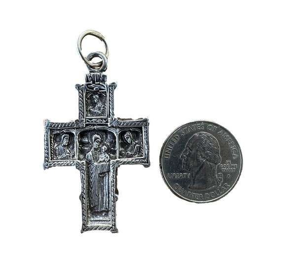 Antique Solid Silver Double-Sided Cross – Crucifi… - image 10
