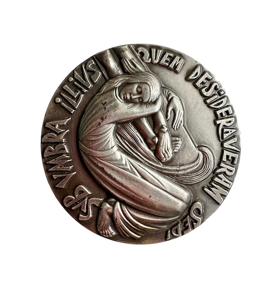 Saint Mary Magdalene Bronze Medal, French Religious Table Decor, Original Box