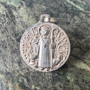 Saint Benedict  Silver Plated Medal Pendant Religious Jewelry, Gift for her/him