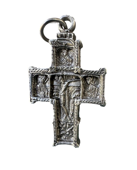 Antique Solid Silver Double-Sided Cross – Crucifi… - image 8