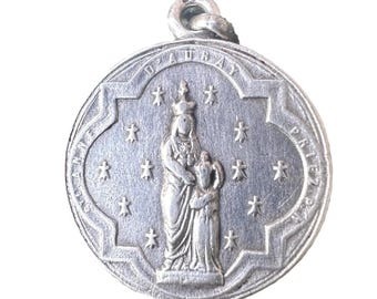 St Anne & Mary Silver French Medal Communion Gift - Gift for Her/ Him