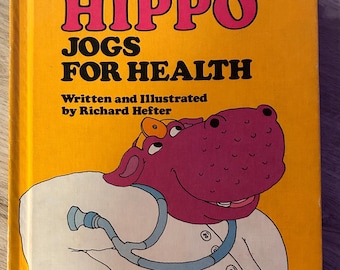 3 hardcover children’s books. Joke-away and riddles, Easter Fires, Hippo Jogs for Health.