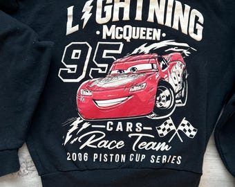 Disney Pixar Cars Lightning McQueen black crewneck sweatshirt XS