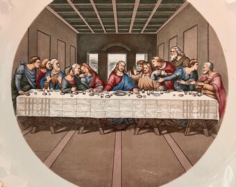 Plato antiguo de la Última Cena del Señor de 25 cm (10 pulgadas)