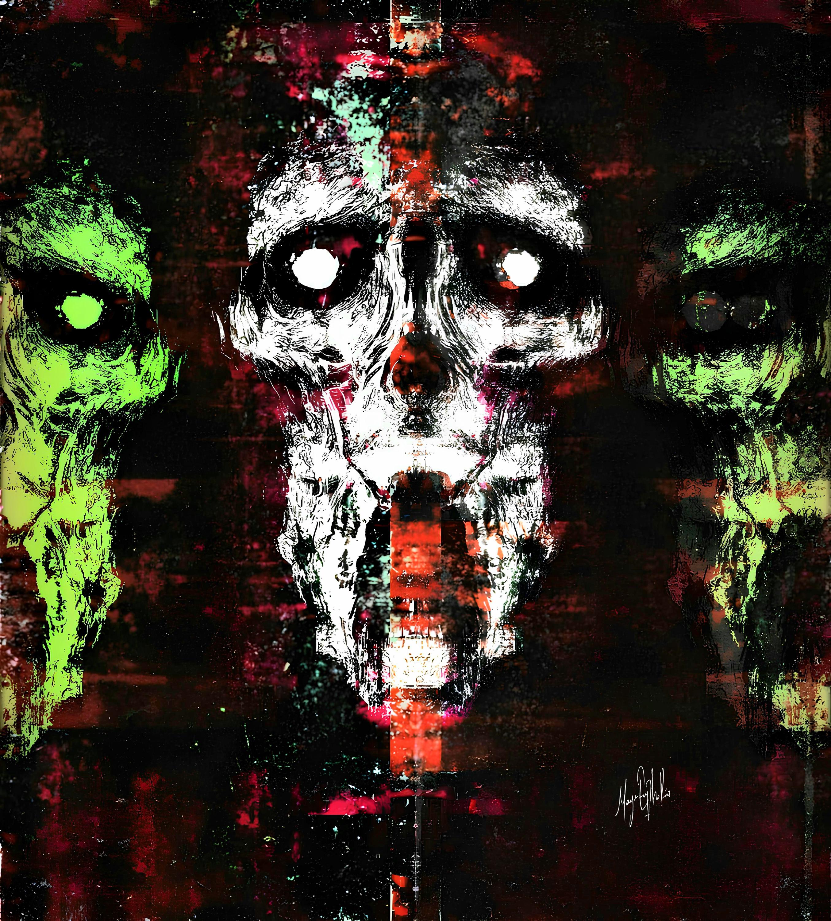 Illustrated Art Poster ''hard Grunge'' – Gothic Pencil Drawing
