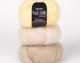 Drops Kid Silk. Mohair/Silk yarn.