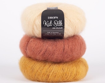 Drops Kid Silk. Mohair/Silk yarn.