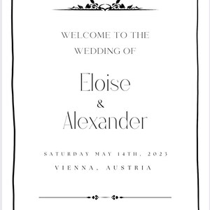 Plaque de bienvenue pour mariage