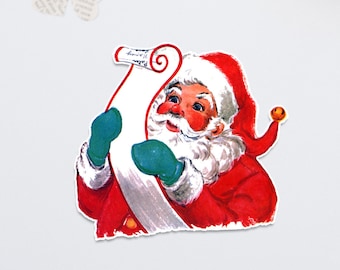 Santa Claus #10 DieCut Cutout | (2 sizes available: 4 inch, 6 inch) Vintage Reproduction