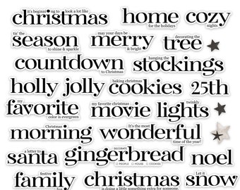 Holly Jolly Word Titles Ephemera Pack | Christmas, Holiday