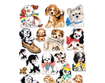 Barkley Dog Mini Die Cuts | Ephemera Pack, Puppy, Planner, Scrapbook Embellishment, Card Making, Vintage Retro Images
