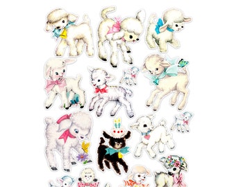 Lamb Mini Die Cuts | Ephemera Pack, Easter, Retro Images, Vintage Reproduction