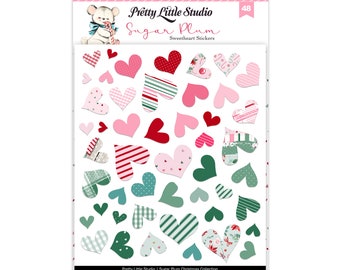 Sugar Cookies Heart Christmas Stickers | Polka Dot, Red, Pink, Green