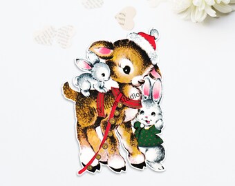 Reindeer #10 Vintage DieCut Cutout Christmas | (1 size available: 4 inch)