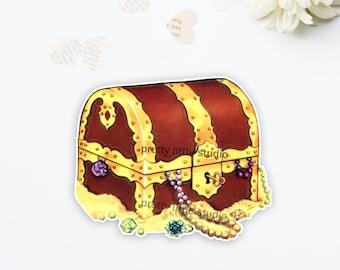 Treasure Chest Vintage Cutout (1 size available: 4 inch) | Reproduction