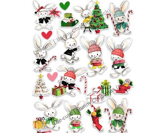 Bunny Christmas Mini Die Cuts Ephemera Pack
