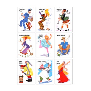 Old Maid Playing Game Cards Vintage Reproduction image 5